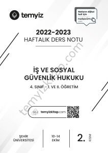 Şehir Üniversitesi İş ve Sosyal Güvenlik Hukuku 22-23 Güz 2