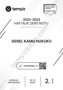 Kırıkkale Üniversitesi Genel Kamu Hukuk 22-23 Bahar 2