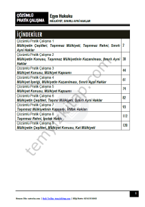 Eşya Hukuku 2023-2024 Bahar Dönemi Çözümlü Pratik Kitapçığı