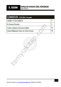 Borçlar Hukuku Özel Hükümler 25-26 Bahar 5