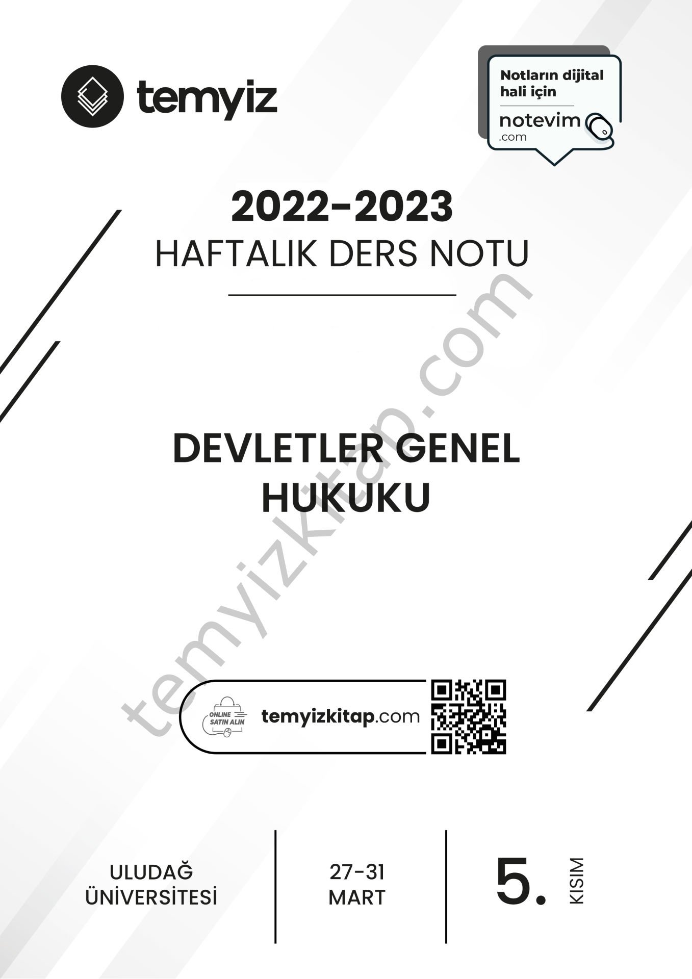 Uludağ Üniversitesi Devletler Genel Hukuku 22-23 Bahar 5