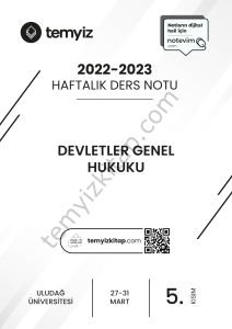 Uludağ Üniversitesi Devletler Genel Hukuku 22-23 Bahar 5