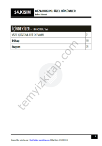 Ceza Hukuku Özel Hükümler 23-24 Bahar 14