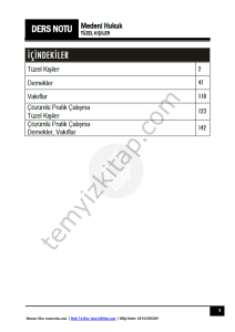 Medeni Hukuk 2025-2026 Bahar Dönemi Ders Notları - Tüzel Kişiler