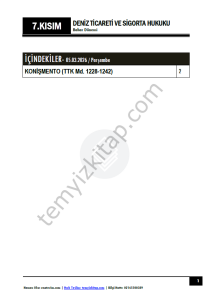 Deniz Ticareti ve Sigorta Hukuku 25-26 Bahar 7