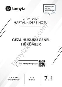 Kocatepe Üniversitesi Ceza Hukuku Genel Hükümler 22-23 Bahar 7