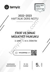 Fikri ve Sınai Mülkiyet Hukuku 22-23 Güz 5