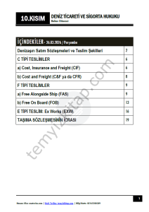 Deniz Ticareti ve Sigorta Hukuku 25-26 Bahar 10