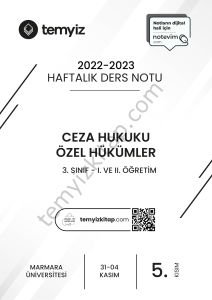Ceza Hukuku Özel Hükümler 22-23 Güz 5