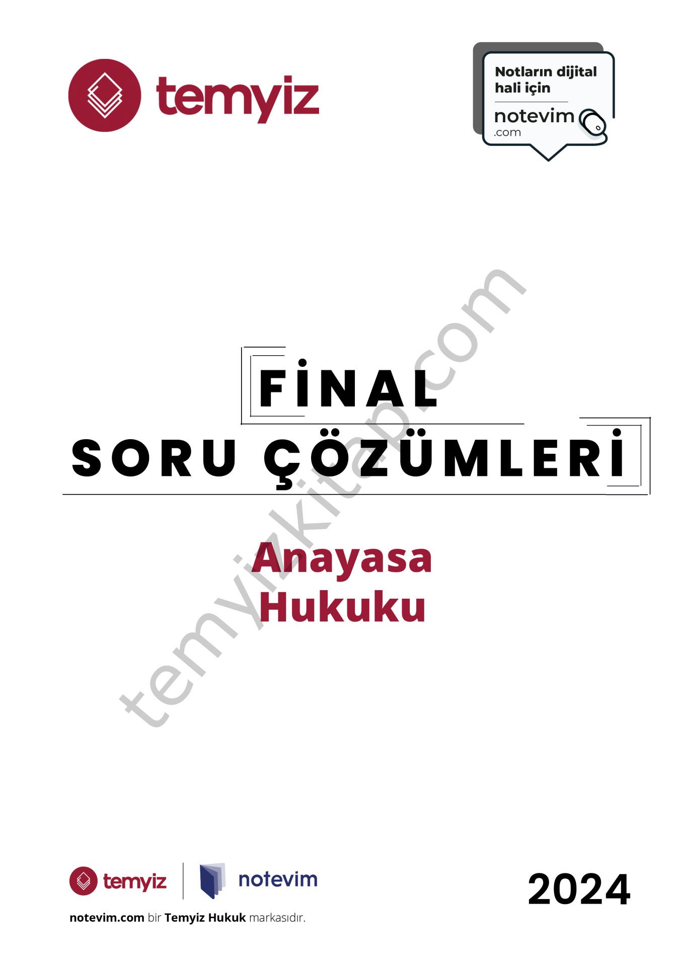 Anayasa Hukuku 2024 Bahar Dönemi Final/Bütünleme Soru Çözümleri