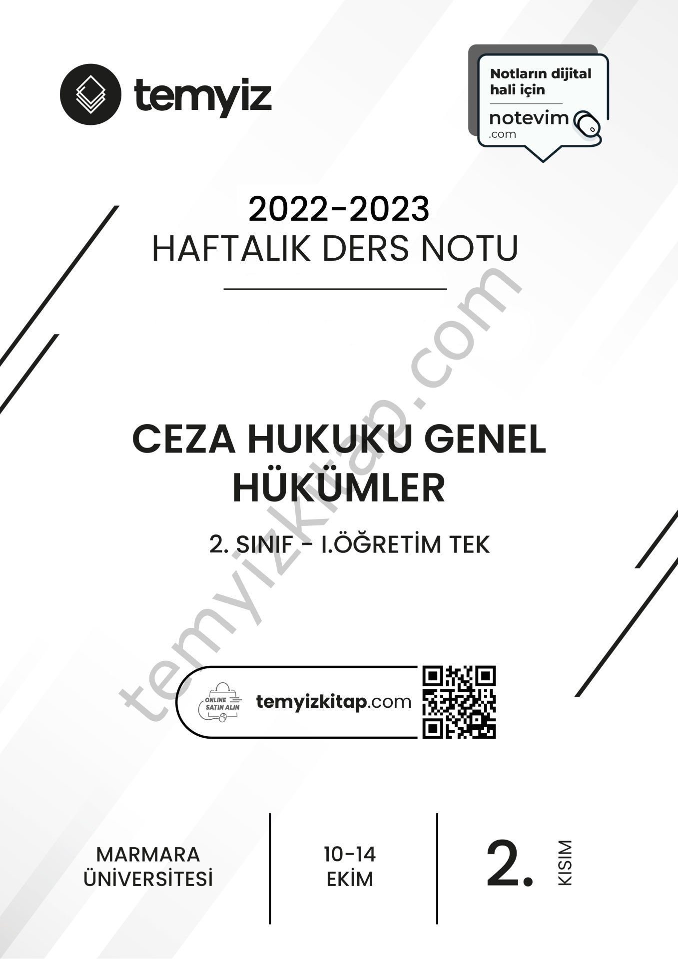 Ceza Hukuku Genel Hükümler 1.Öğretim TEK 22-23 Güz 2