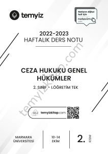 Ceza Hukuku Genel Hükümler 1.Öğretim TEK 22-23 Güz 2