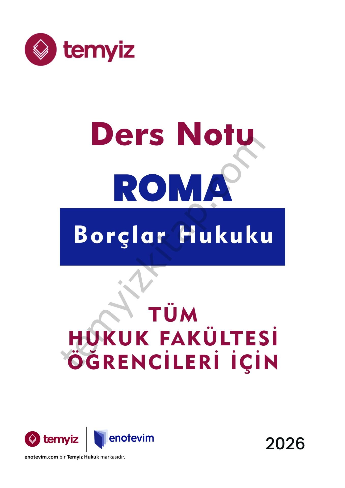 Roma Borçlar Hukuku 2025-2026 Bahar Dönemi Ders Notları