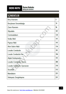 Roma Borçlar Hukuku 2025-2026 Bahar Dönemi Ders Notları