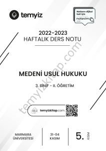 Medeni Usul Hukuku 2.Öğretim 22-23 Güz 5