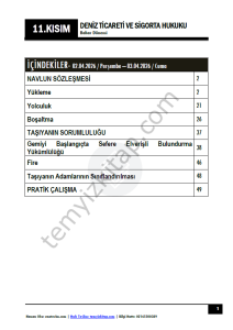 Deniz Ticareti ve Sigorta Hukuku 25-26 Bahar 11