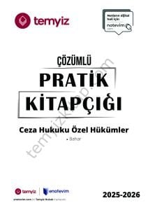 Ceza Hukuku Özel Hükümler 2025-2026 Bahar Dönemi Çözümlü Pratik Kitapçığı