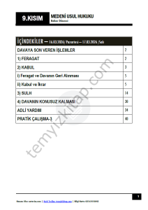 Medeni Usul Hukuku 25-26 Bahar 9