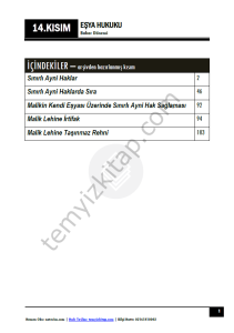 Eşya Hukuku 23-24 Bahar 14