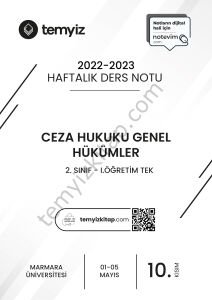 Ceza Hukuku Genel Hükümler 1.Öğretim TEK 22-23 Bahar 10