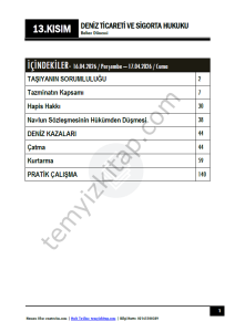 Deniz Ticareti ve Sigorta Hukuku 25-26 Bahar 13