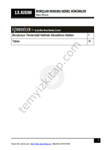 Borçlar Hukuku Genel Hükümler 23-24 Bahar 13