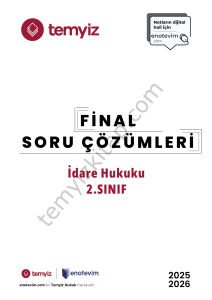 İdare Hukuku 2025-2026 Final Soru Çözümleri (2.Sınıflar İçin)