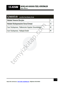 Borçlar Hukuku Özel Hükümler 23-24 Bahar 15