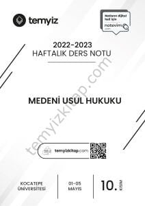 Kocatepe Üniversitesi Medeni Usul Hukuku 22-23 Bahar 10