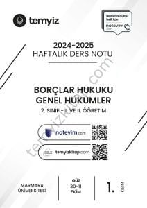 Borçlar Hukuku Genel Hükümler 24-25 Güz 1