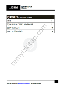 Eşya Hukuku 24-25 Güz 1