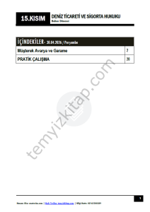 Deniz Ticareti ve Sigorta Hukuku 25-26 Bahar 15