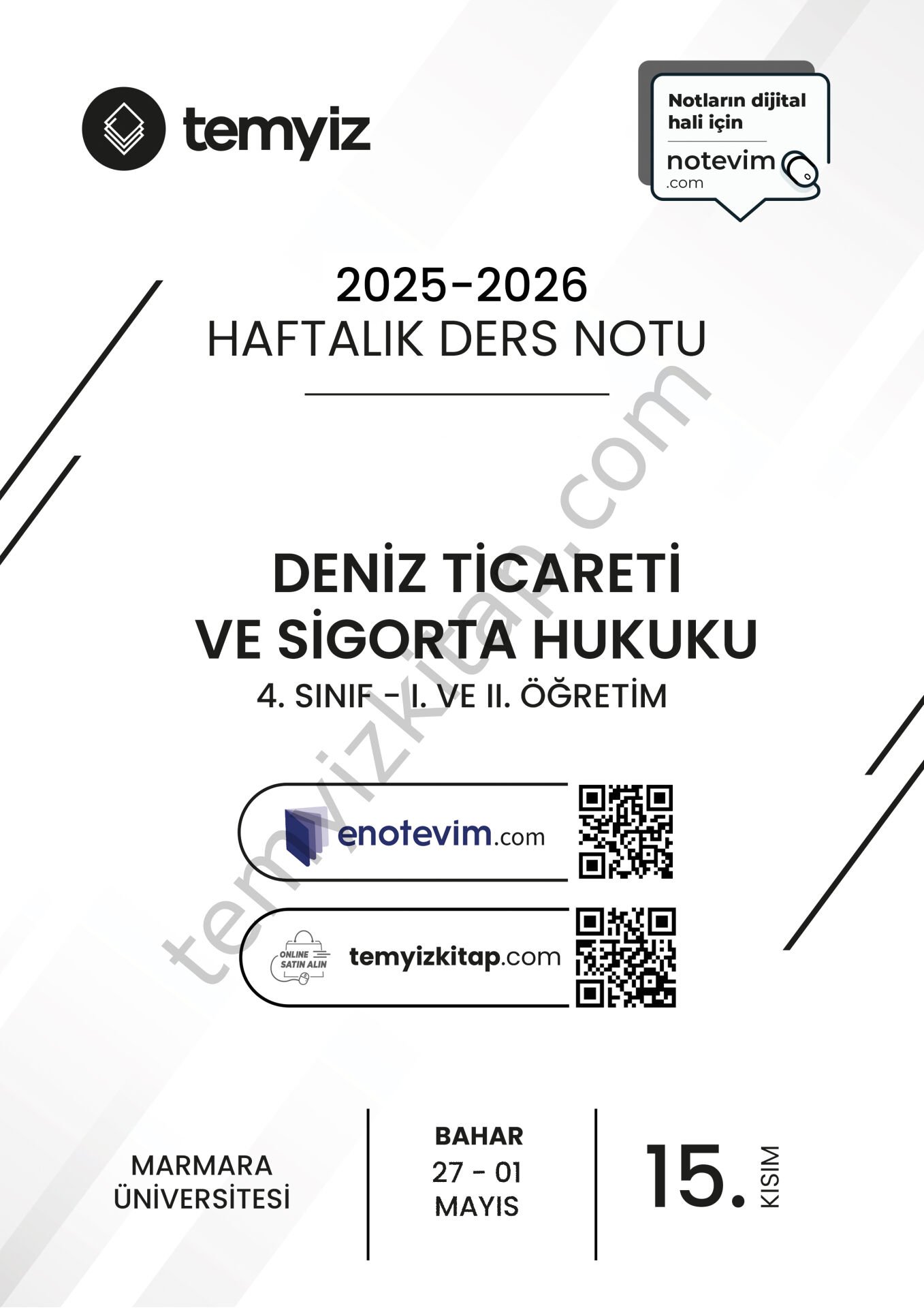 Deniz Ticareti ve Sigorta Hukuku 25-26 Bahar 15