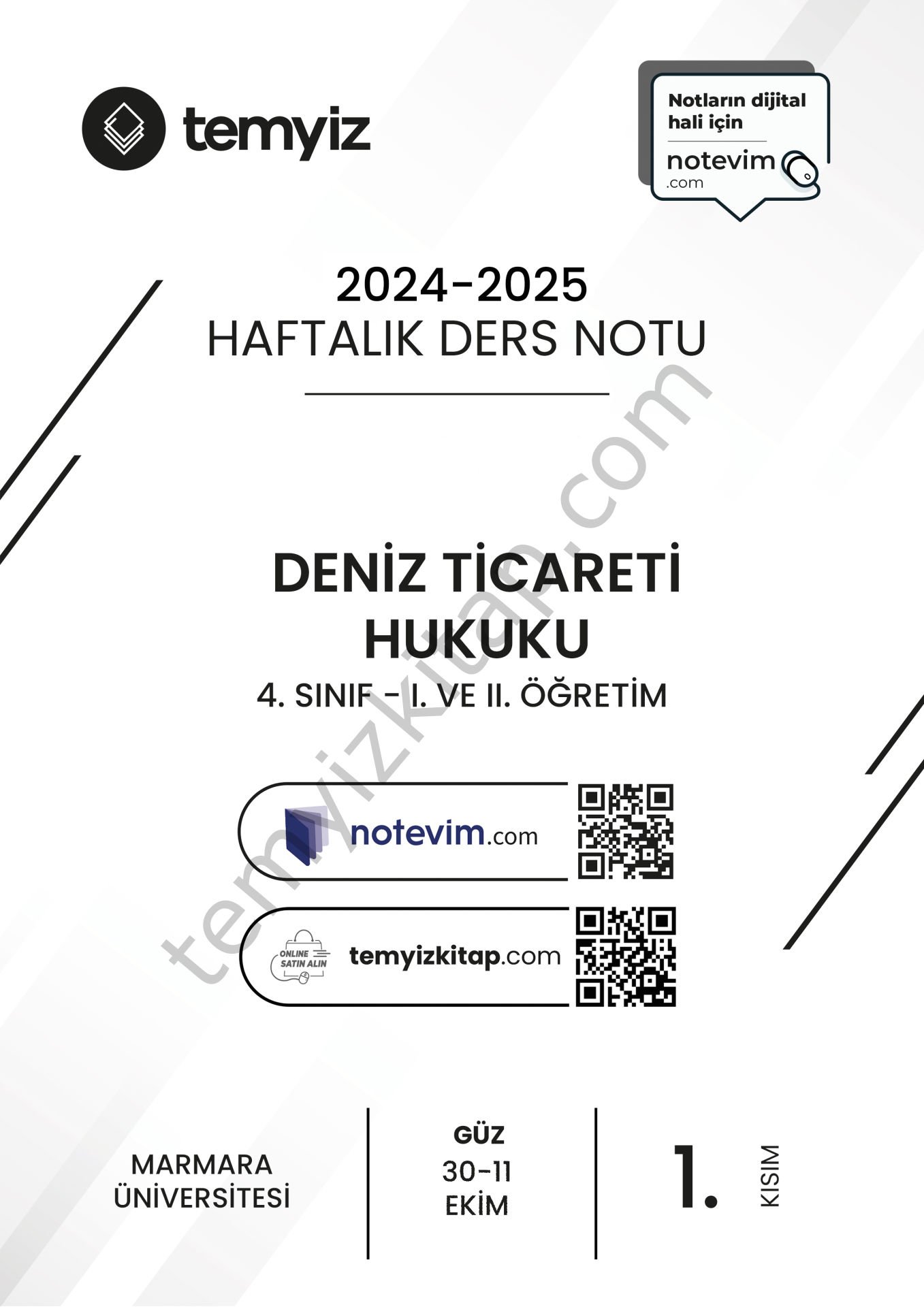 Deniz Ticareti ve Sigorta Hukuku 24-25 Güz 1