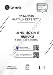 Deniz Ticareti ve Sigorta Hukuku 24-25 Güz 1