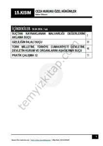 Ceza Hukuku Özel Hükümler 25-26 Bahar 15