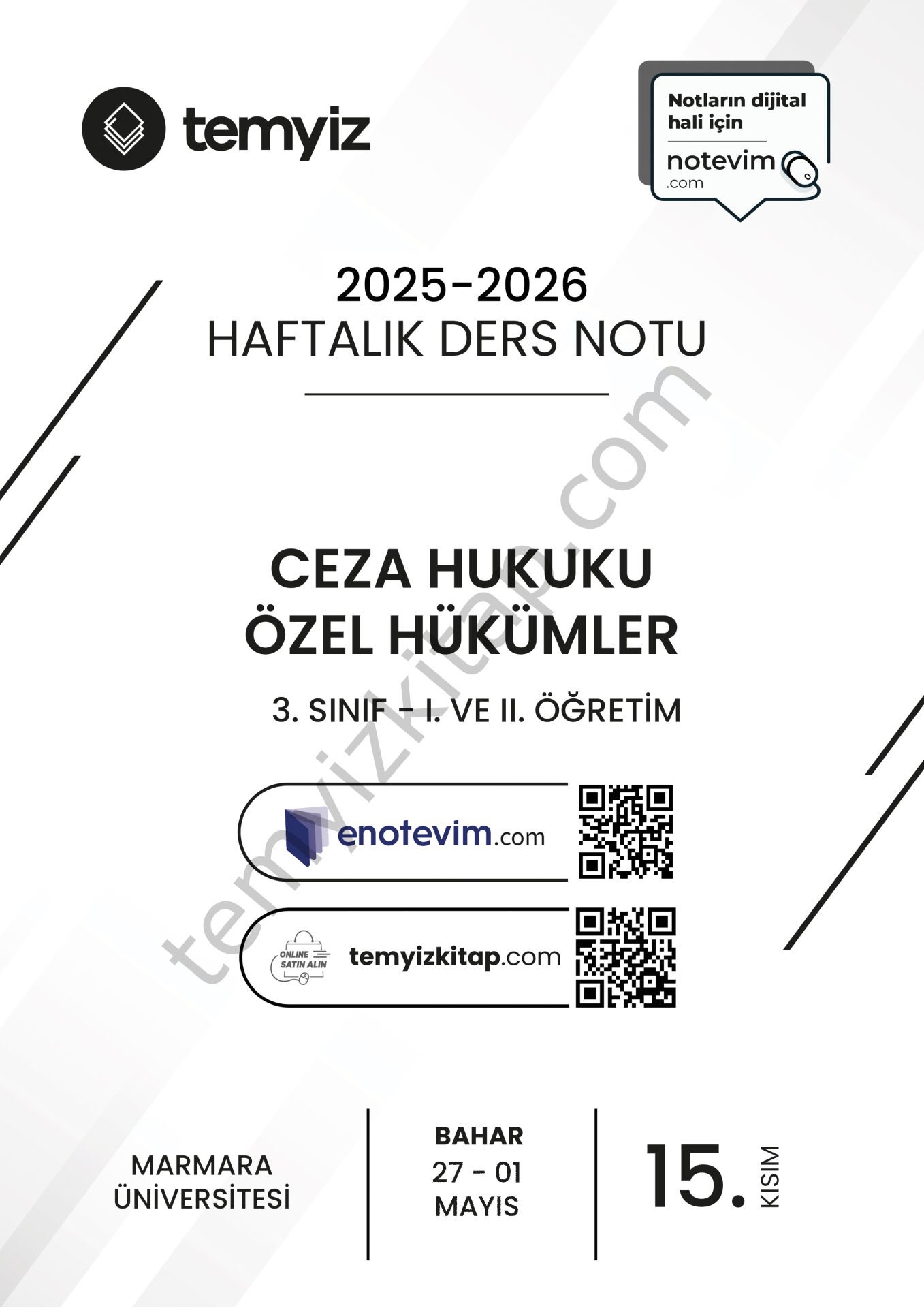 Ceza Hukuku Özel Hükümler 25-26 Bahar 15