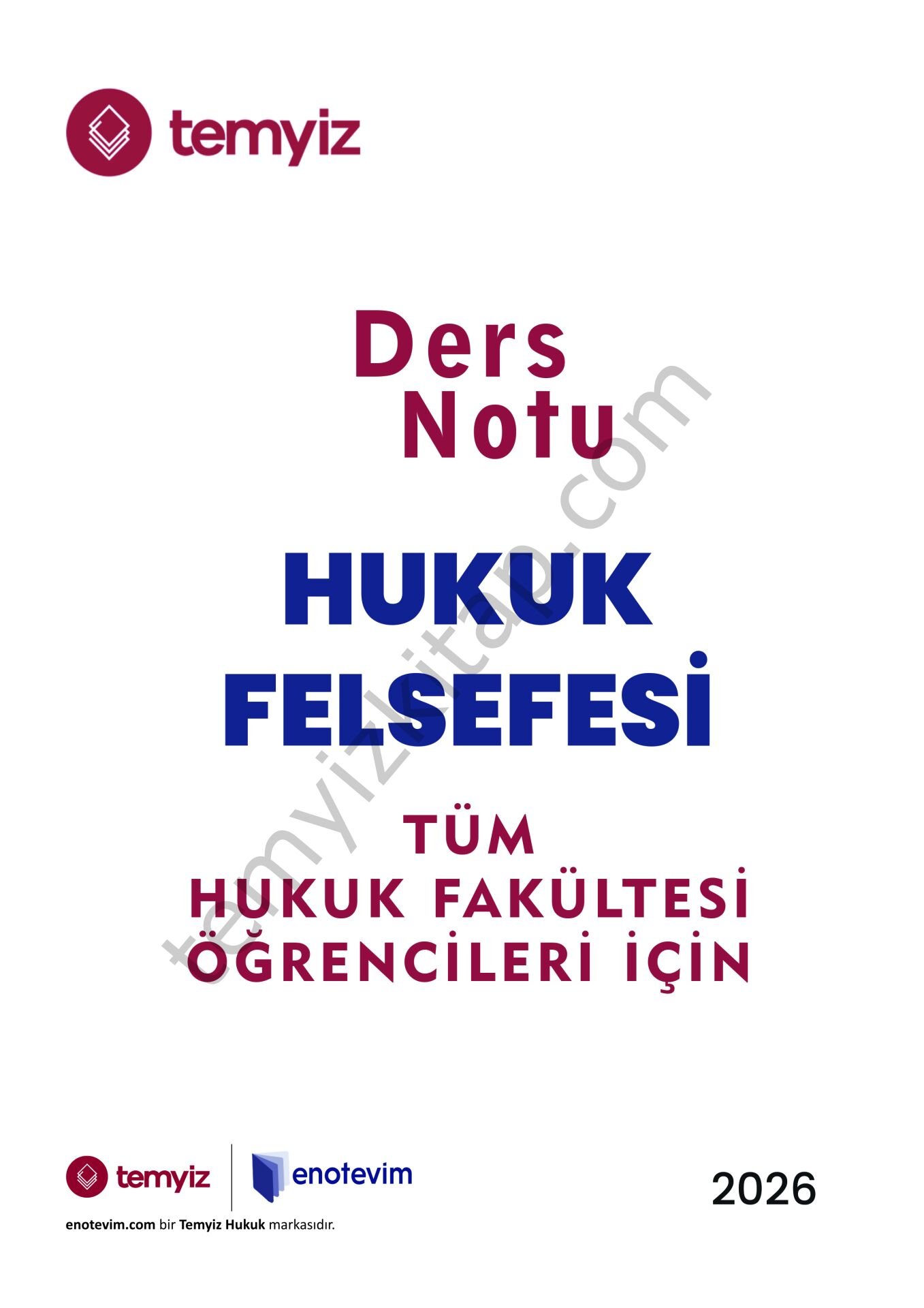 Hukuk Felsefesi 2025-2026 Bahar Dönemi Ders Notları