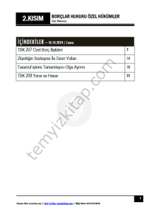 Borçlar Hukuku Özel Hükümler 24-25 Güz 2
