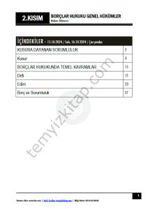 Borçlar Hukuku Genel Hükümler 24-25 Güz 2