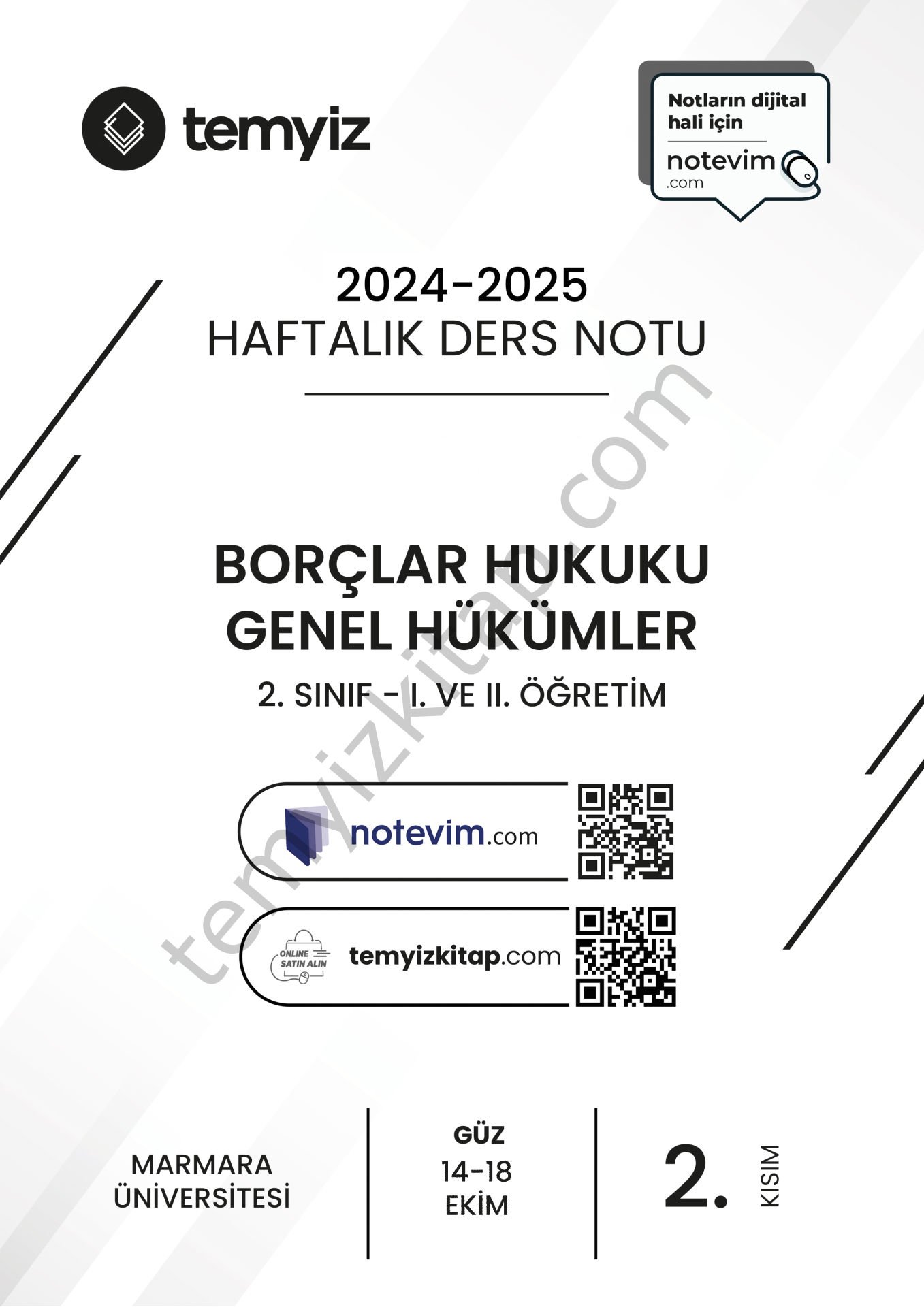 Borçlar Hukuku Genel Hükümler 24-25 Güz 2
