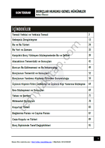Borçlar Hukuku Genel Hükümler 2025-2026 Bahar Dönemi Son Tekrar