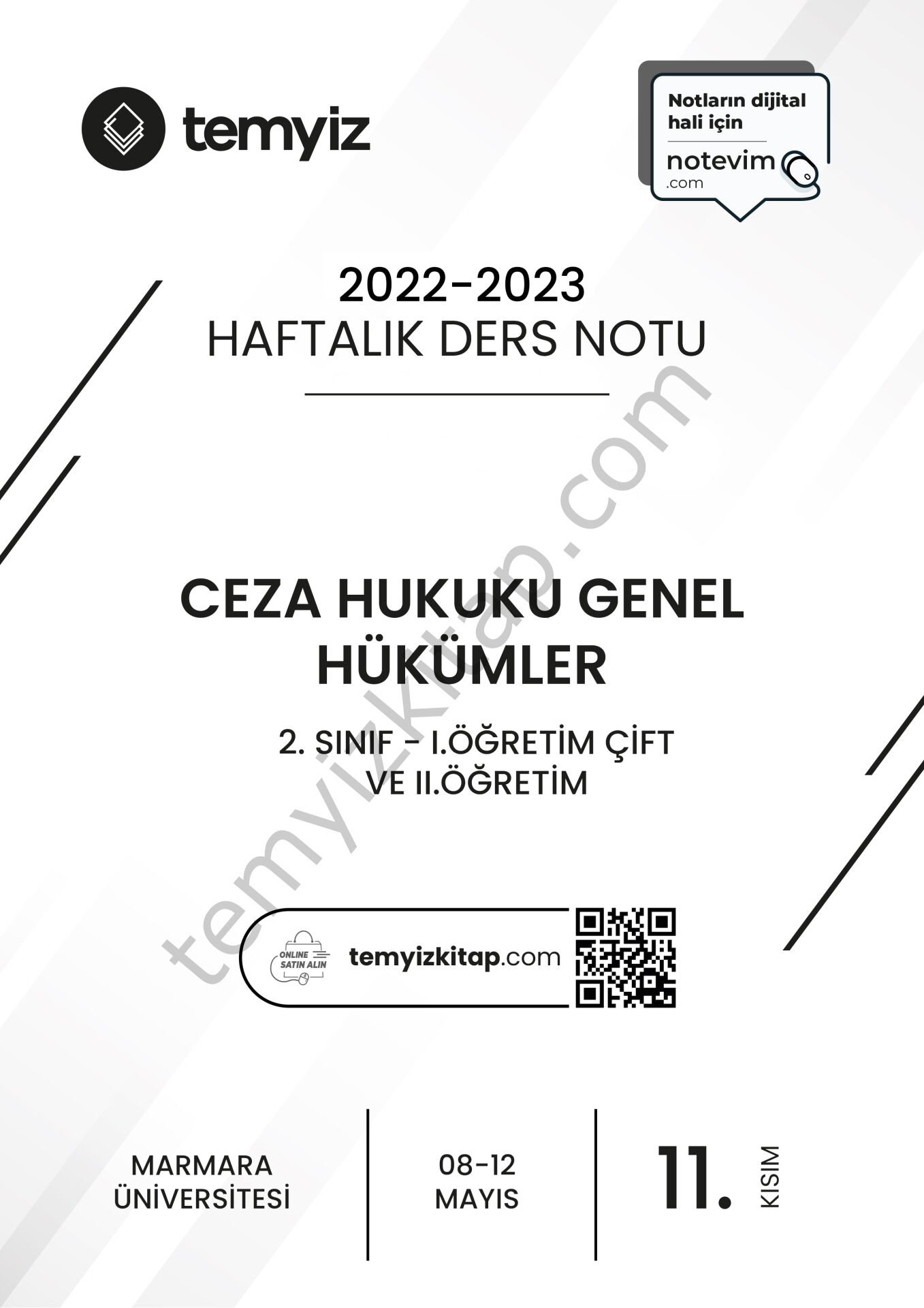 Ceza Hukuku Genel Hükümler 1.Öğretim Çift ve 2.Öğretim 22-23 Bahar 11