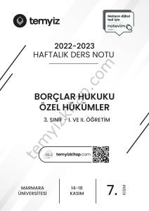 Borçlar Hukuku Özel Hükümler 22-23 Güz 7