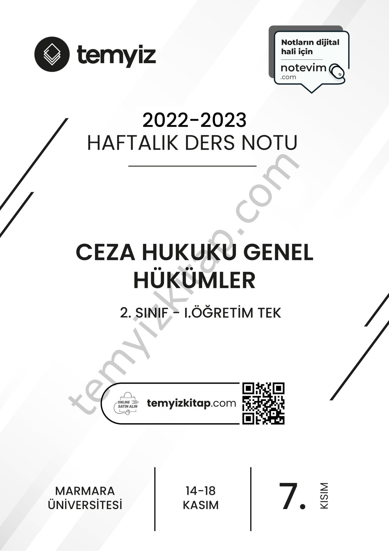 Ceza Hukuku Genel Hükümler 1.Öğretim TEK 22-23 Güz 7