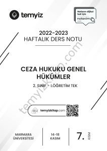 Ceza Hukuku Genel Hükümler 1.Öğretim TEK 22-23 Güz 7