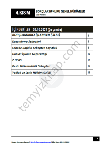 Borçlar Hukuku Genel Hükümler 24-25 Güz 4