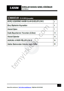 Borçlar Hukuku Genel Hükümler 24-25 Güz 3