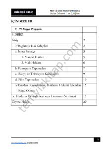 Fikri ve Sınai Mülkiyet Hukuku 22-23 Bahar 12