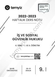 Şehir Üniversitesi İş ve Sosyal Güvenlik Hukuku 22-23 Güz 9
